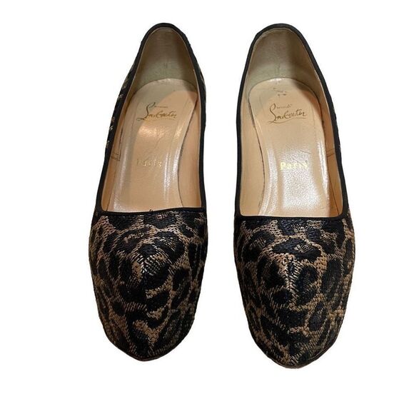 Christian Louboutin Canvas Jacquard Leopard Pumps | 8.5 - Picture 4 of 10